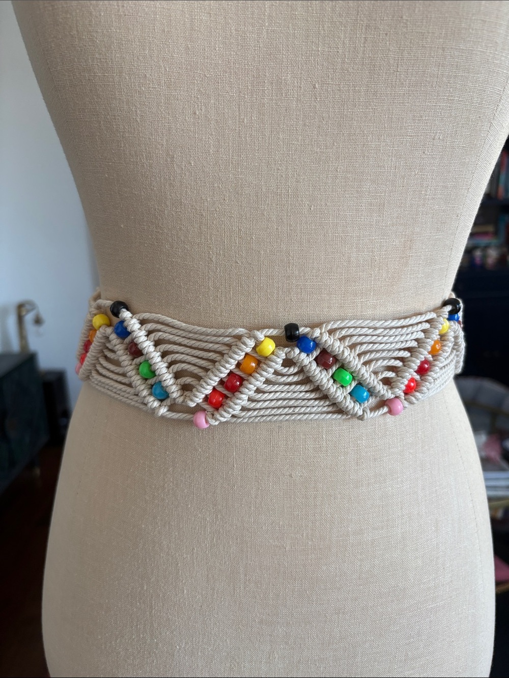 Beaded Rope Belt Multicolored fits XS-S